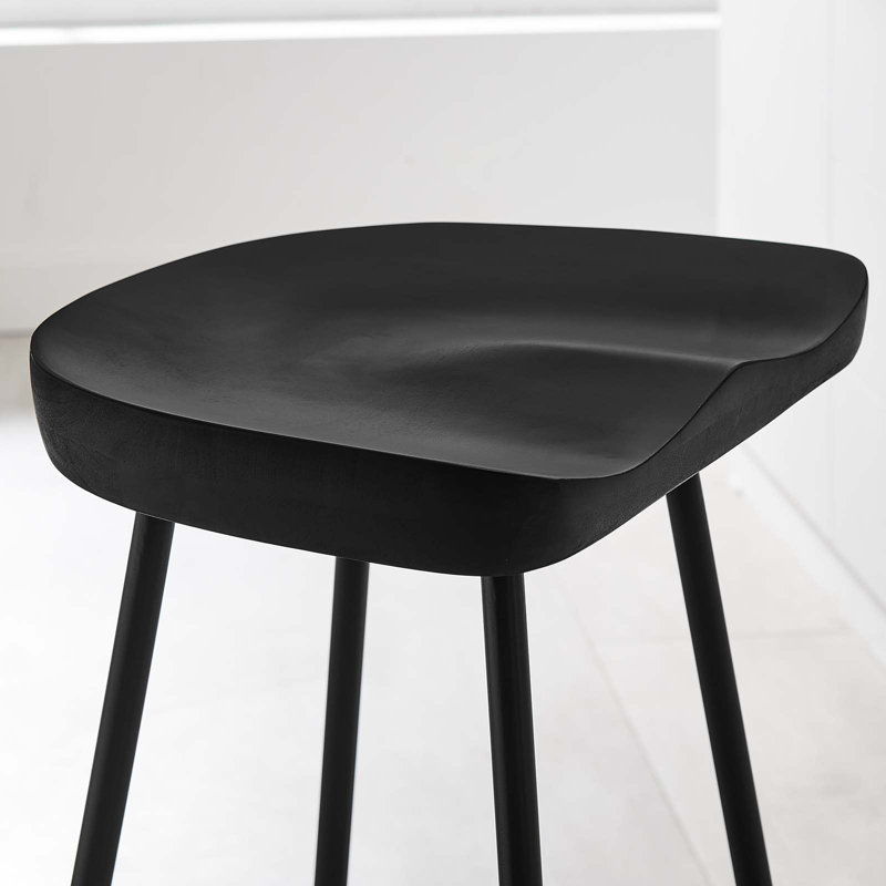 Tabouret en bois massif Modway Concord, Noir, Tabouret de comptoir (siège d'une hauteur de 26,5