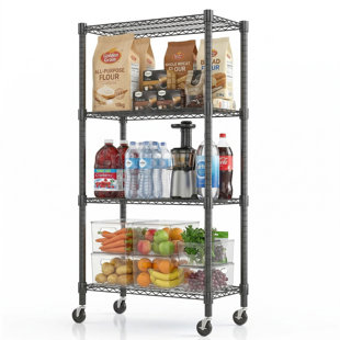 Yelena 76cm W Metal Shelving Unit with Wheels