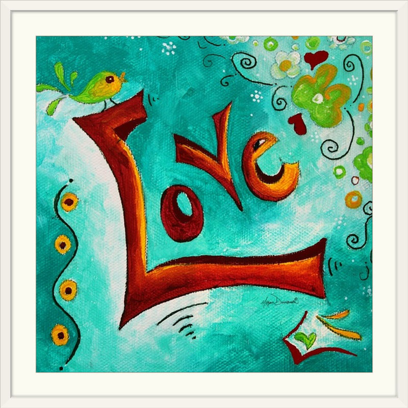 «Ethan Love» par Megan Duncanson - impression, Cadre blanc, H 20" x l 20" x P 1"
