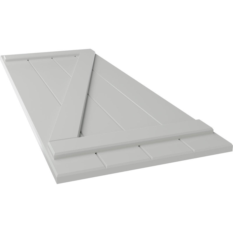 Volets en PVC True Fit, 21.5", Gris tempête de grêle, 79"
