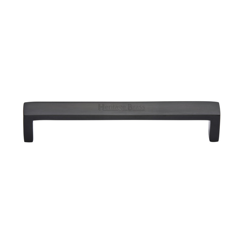 Heritage Brass Heritage Cabinet Pull Wide Metro Design, Matt Black, 16cm H x 2cm W x 16.8cm D