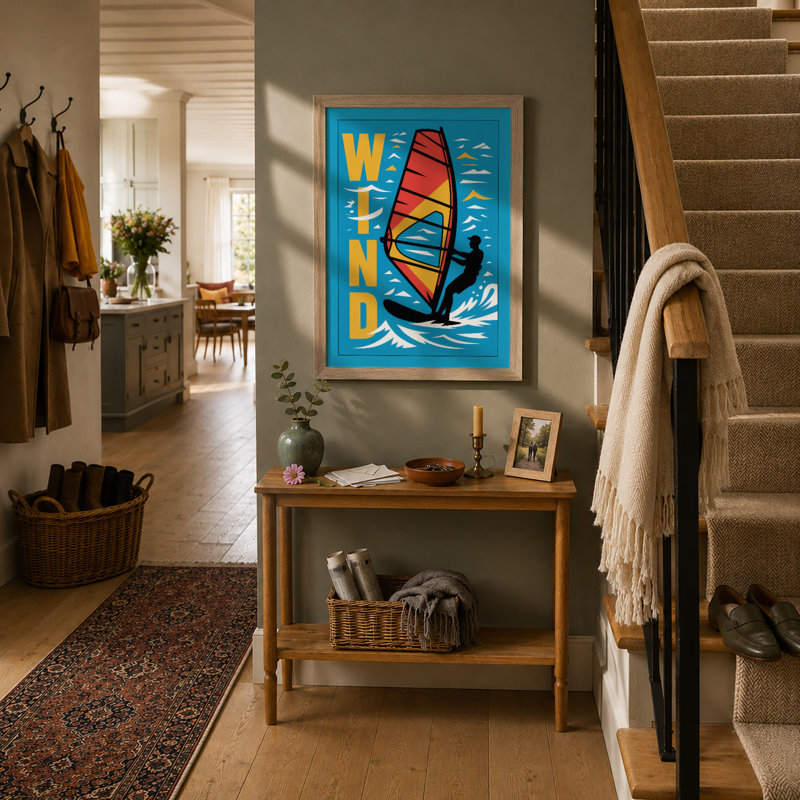 Wind Rider Modern - Print, A1 - 84.1 x 59.4 cm, Oak