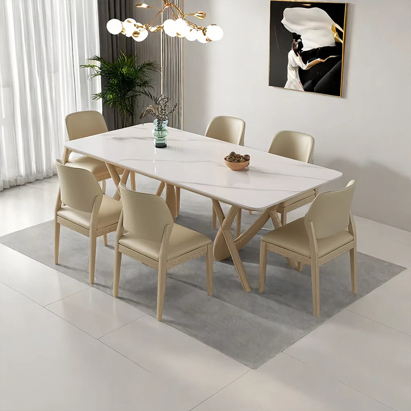 Ensemble de table de salle à manger et chaises Artistic Rock, H 29,52 po x L 62,99 po x l 31,49 po