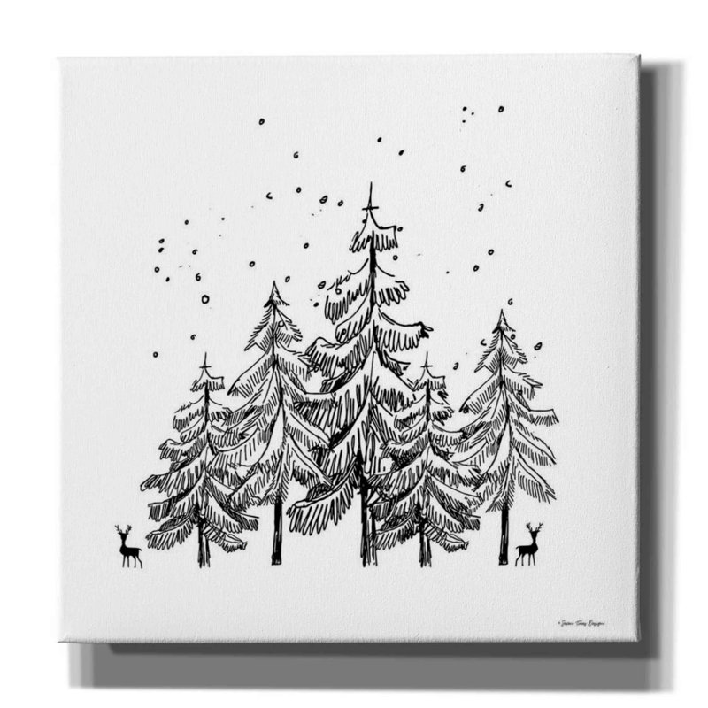 «Winter Time» par Seven Trees Design - reproduction de dessin sur toile tendue, H 18 po x l 18 po x 1,5 po