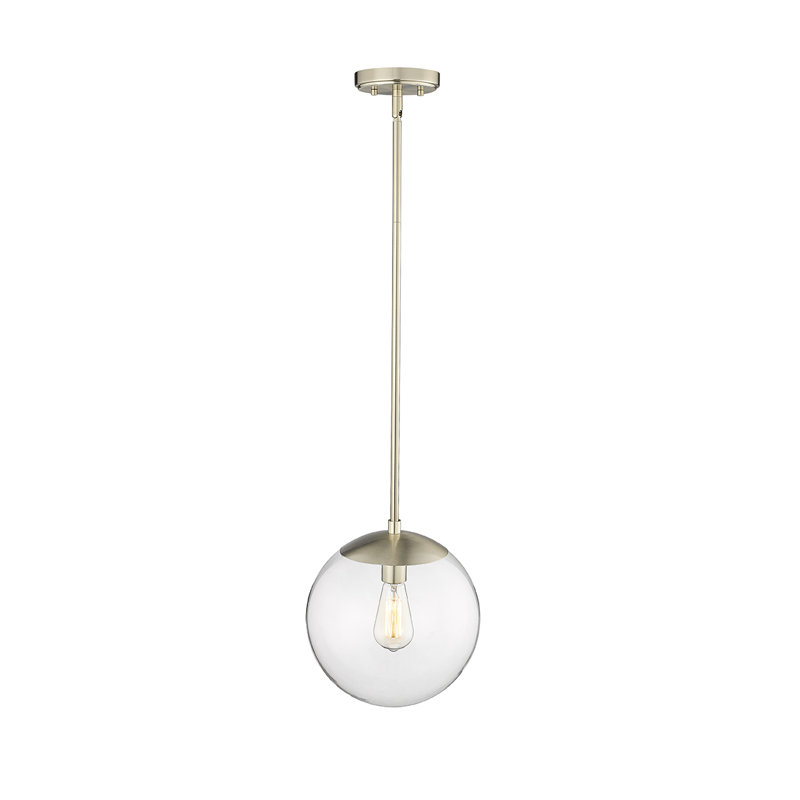 Gold Globe Glass Pendant Light with Adjustable Rod