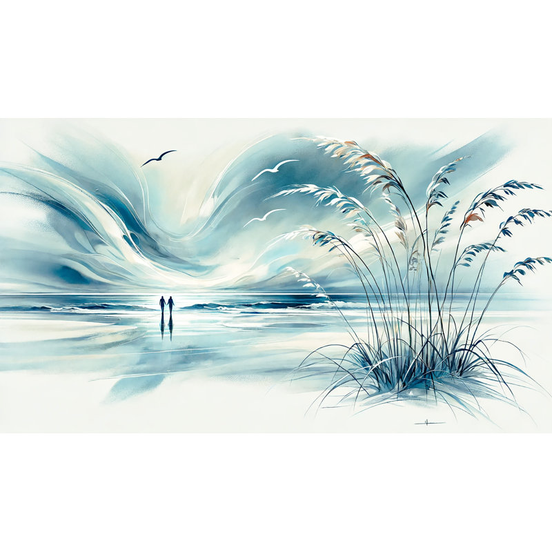 «Evening Stroll on the Beach», impression sur toile tendue, H 24 po x l 42 po x P 1,5 po