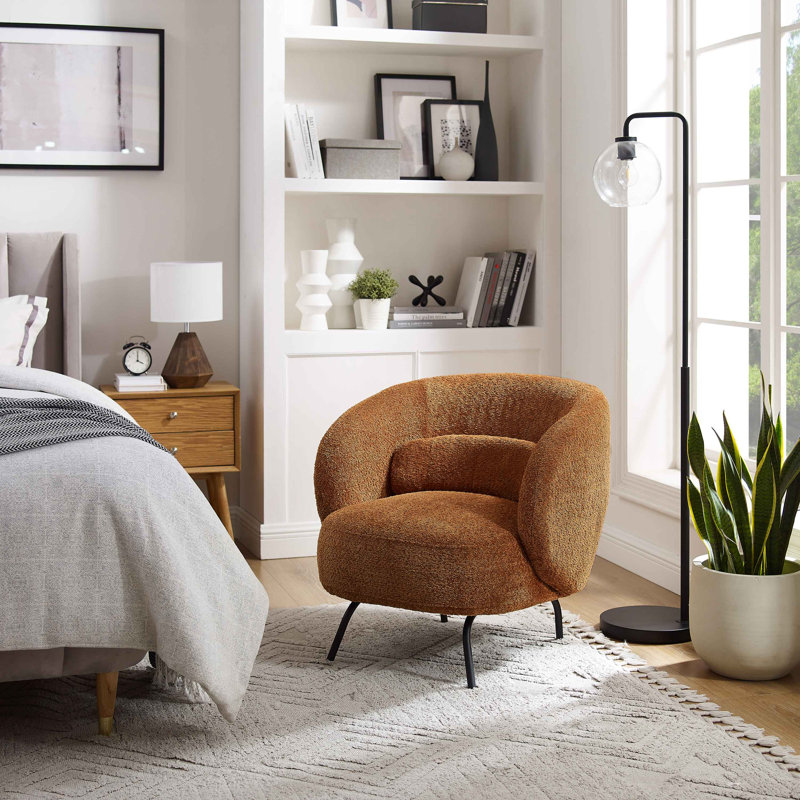Jura 78Cm Wide Lounge Chair, Rust Boucle