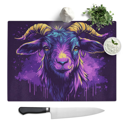 Neon Goat Vol.1  Glass Chopping Board