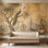 Décoration murale amovible de papier peint classique rétro Vintage