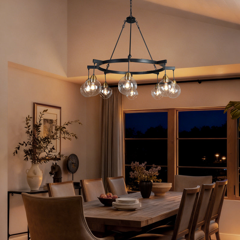 8-Light Modern Black Chandelier Sputnik Chandelier For Dining Room Kitchen Entryway