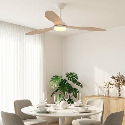 52" Dimmable Ceiling Fan with Remote Control, 3CCT Reversible DC Motor 6-Speed