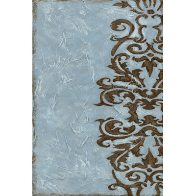 Silver Damask VI - Wrapped Canvas Print