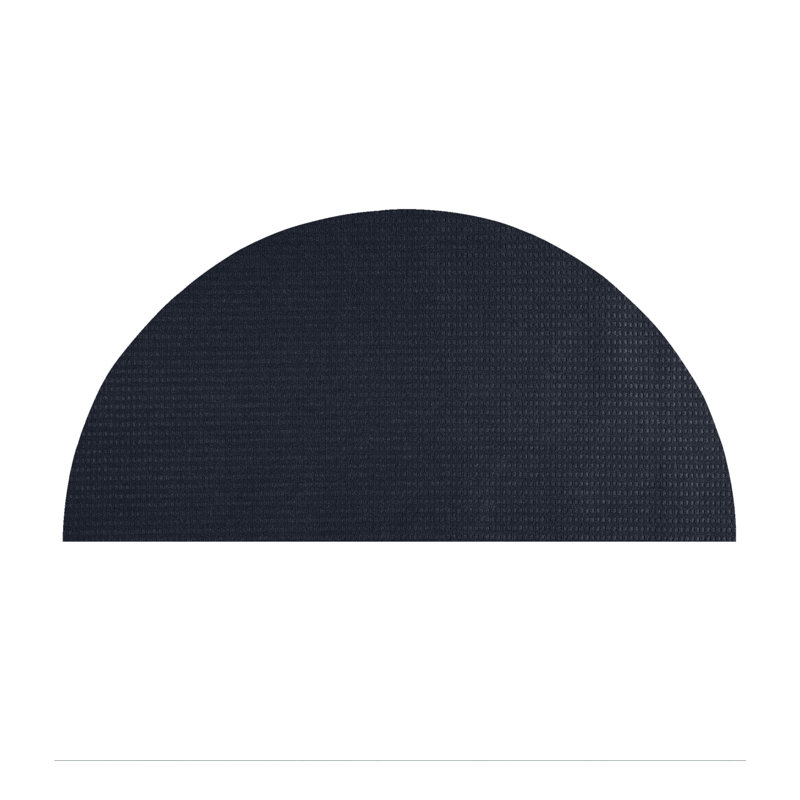 Tapis intérieur / extérieur bleu uni Estoria, Demi-cercle 1 pi 6 po x 3 pi