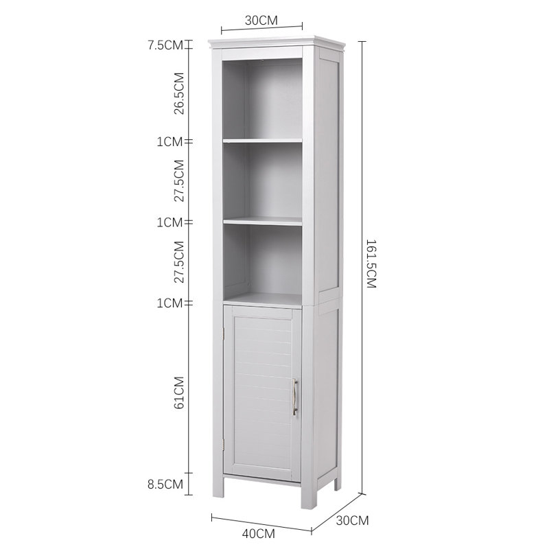 Hudgins Freestanding Bathroom Cabinet, White