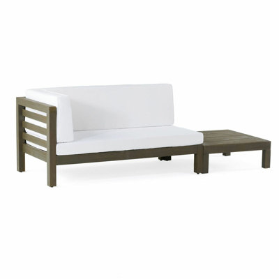 BANC D'ANGLE GAUCHE ET TABLE DE CAFÉ Oana, blanc
