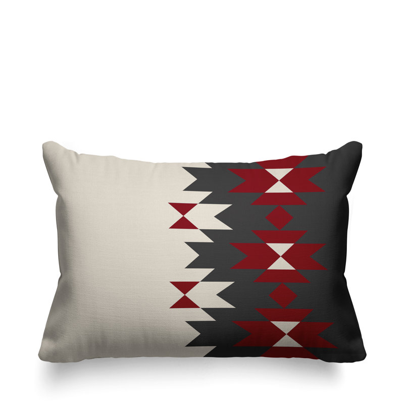 Coussin décoratif intérieur / extérieur Shako Southwestern, Rouge