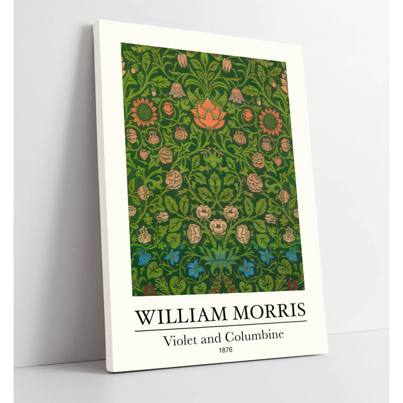 Violet and Columbine by William Morris Canvas Wall Art Print , 30.48cm H x 20.32cm W