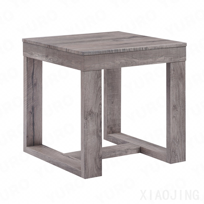 1pc Contemporary End Table Rustic Brown Gray Tan Finish Living Room Wooden Furniture