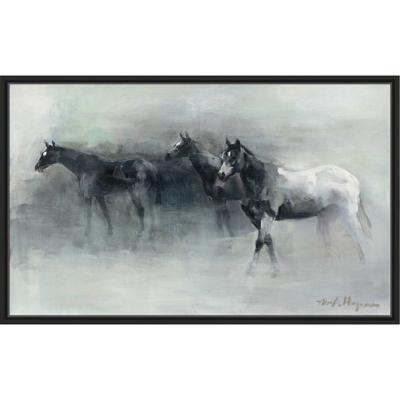 In The Mist - Peinture, Cadre flottant noir, H 31,5 po x l 51,5 po x P 2 po