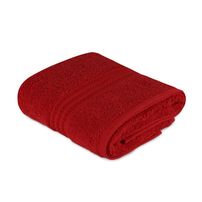 Premium Hand Towel, 100% Cotton, 19.7 x 35.4 inches | 500 g/m², Super Absorbent & Soft | Machine Washable at 104°F | Vibrant Red Color, Perfect for Bath, Gym, or Kitchen | Luxurious Comfort & Durability