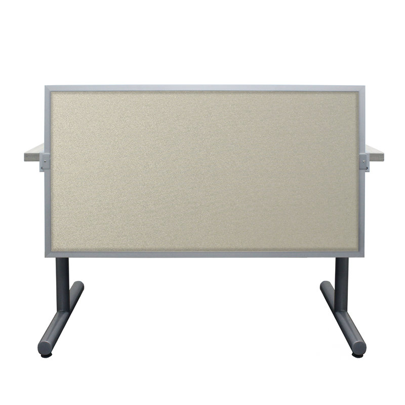Panneau d'intimité à écran divisé acoustique, 24" H x 30" lx 0.63" d, Sombre, Aluminium