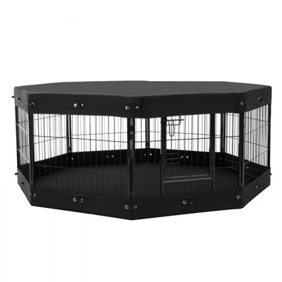 Dog Playpen 8 Panels Foldable Metal Dog Exercise Pen with Cover Pad Bag