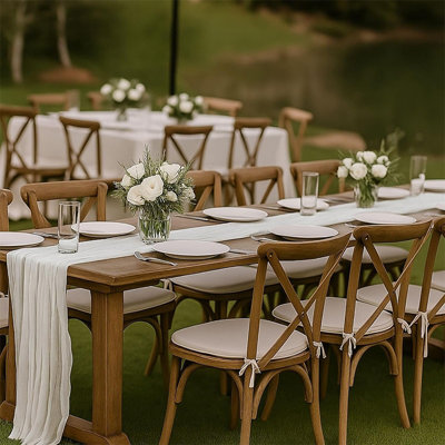 Chemin de table en mousseline de soie