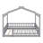 Classic Wood House Bed Frame with Protective Fence-129109674