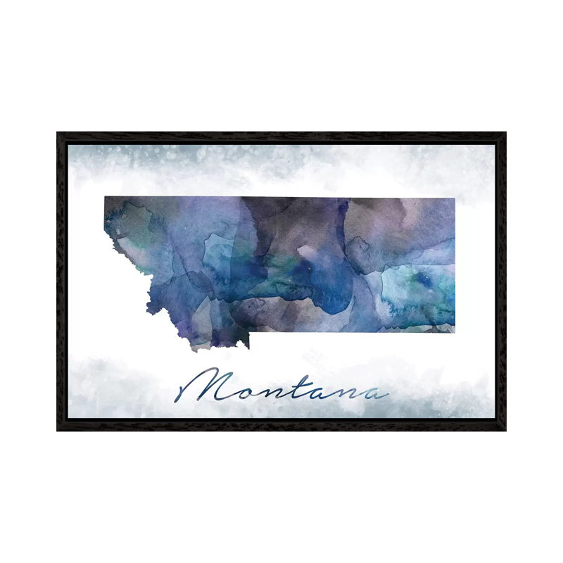 Montana State Bluish - Print on Canvas, Black Framed, 152.5 cm H x 101.5 cm W