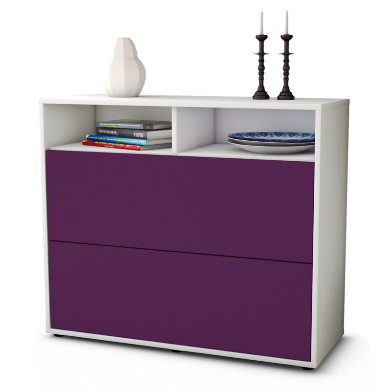 Quarry 92cm Sideboard, White/Purple
