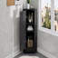Armoire de salle de bain Armoire de rangement de coin triangulaire avec tablettes réglables