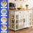 Multifunction Portable Kitchen Island Kitchen Cart with Drop Leaf-1491623022