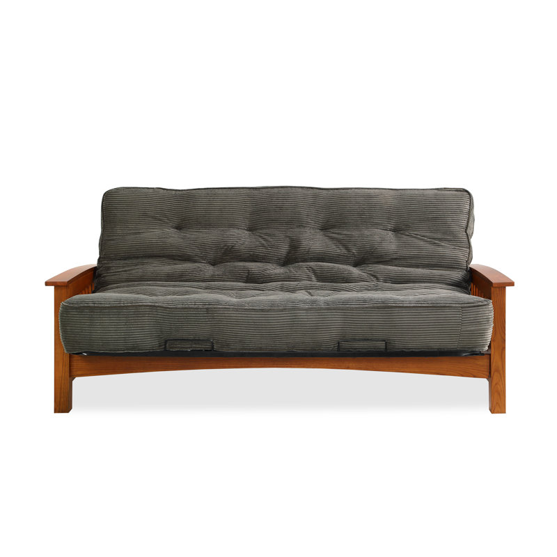 Futon et matelas Mccaleb, Velours côtelé couleur sauge