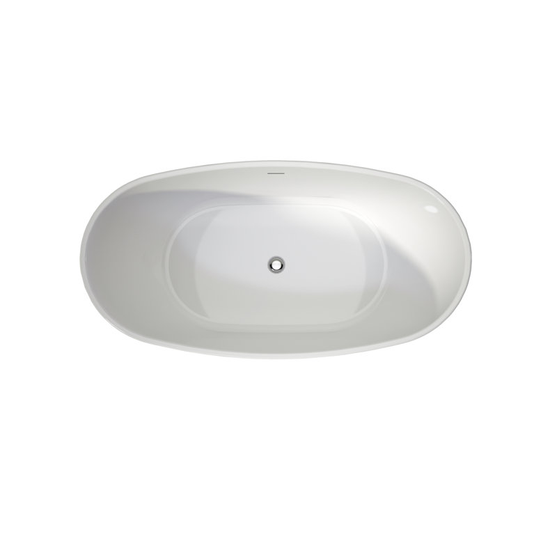 Baignoires autoportantes en acrylique de 60 po - Baignoire de trempage profonde moderne et profonde, blanc