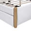 Lit plateforme en bois avec lit gigogne simple, blanc - Utilisation complète de l'espace, rembourré, facile à assembler-452983352-452983335