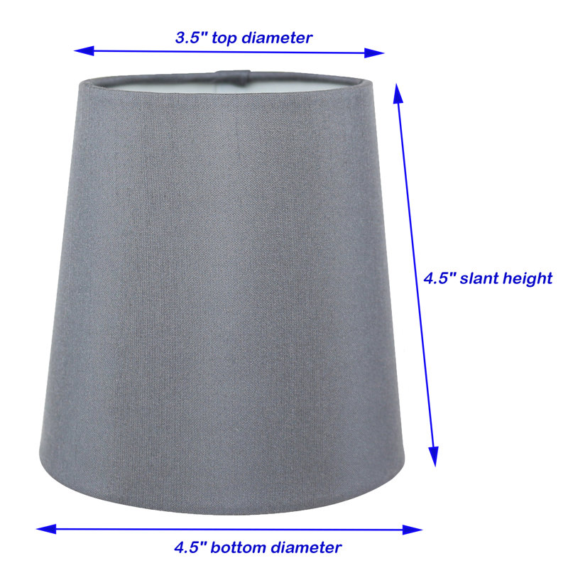 Abat-jour de lustre 5 pièces, H 4,5 po x l 3,5 po x P 4,5 po, Gris