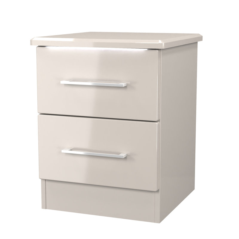 Paris 40cm W Manufactured Wood Bedside Table, Beige