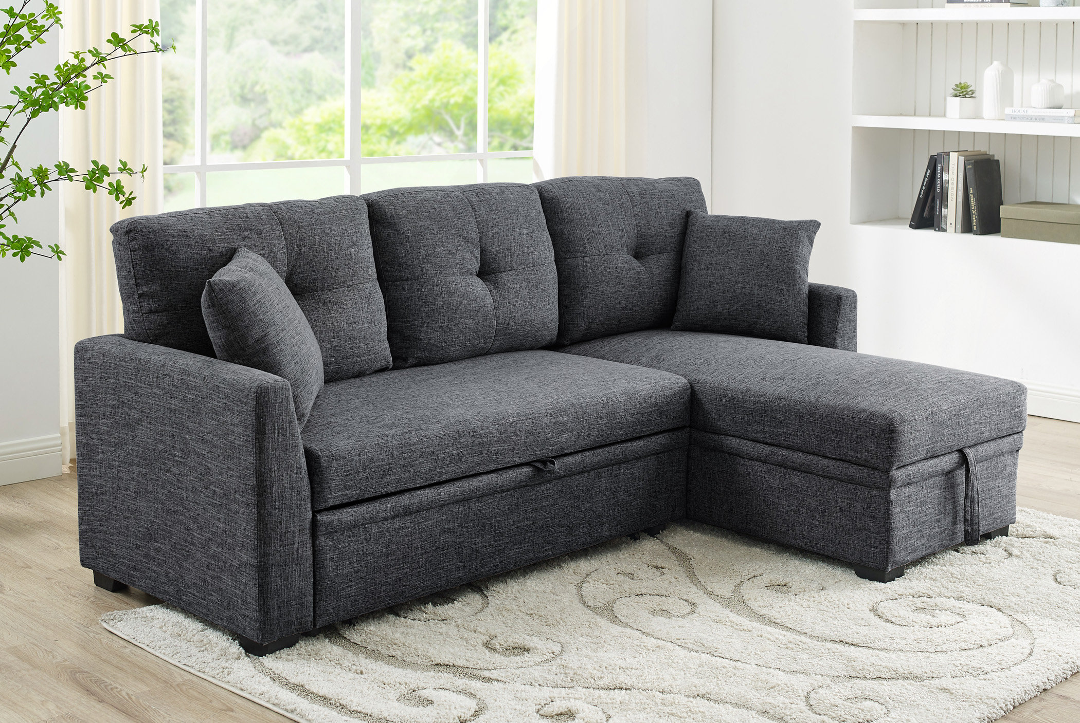 Ebern Designs Modular Sleeper Sectional Sofa With Storage - Wayfair Canada