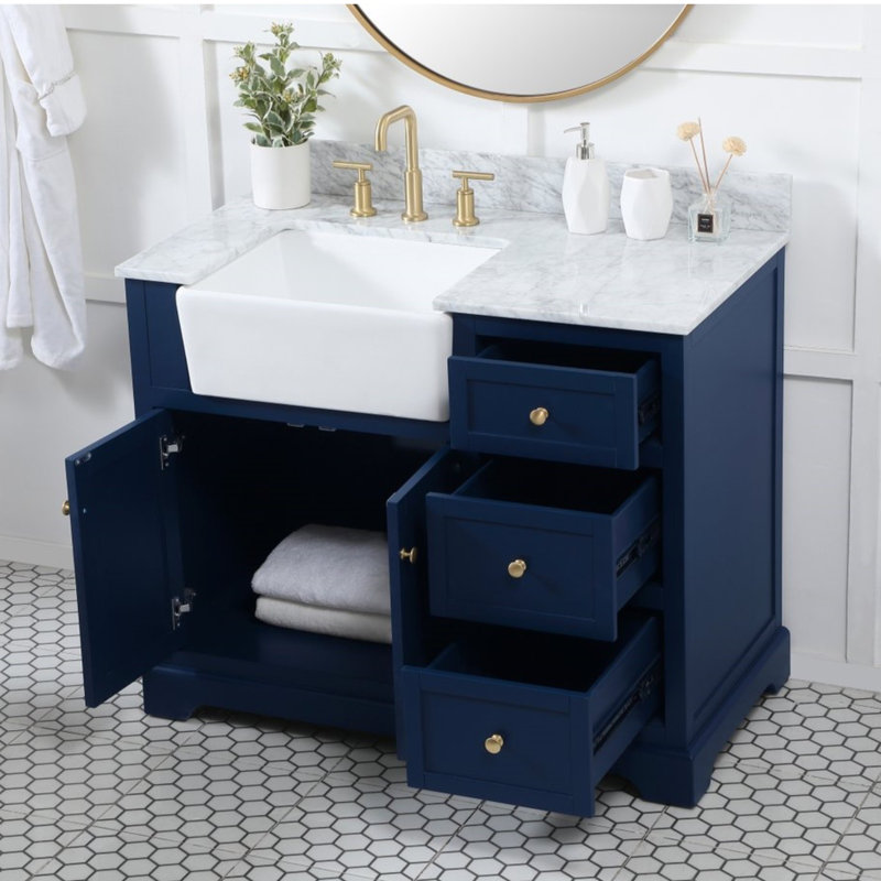 Ensemble de meuble-lavabo simple 42 po Pardue, Bleu
