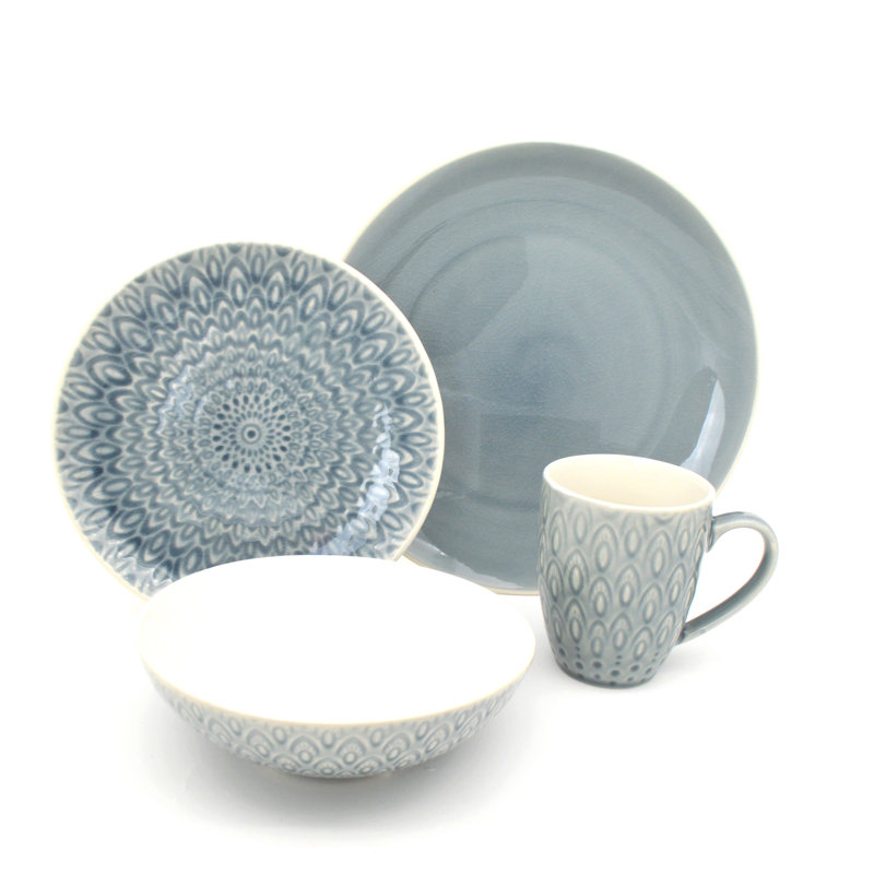 Service de table 16 pièces Peacock, Gris