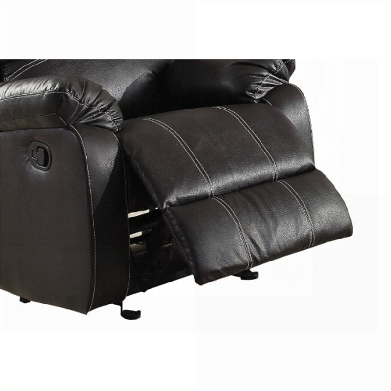 Fauteuil inclinable simple de luxe BEIMO, similicuir noir profond compact pour les espaces de vie à la maison