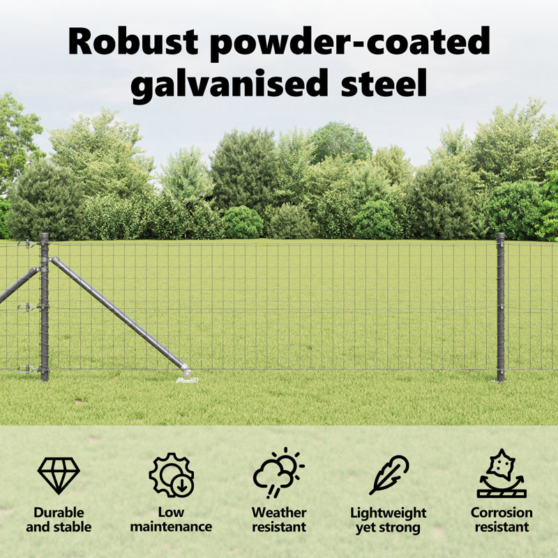 Vidaxl Fence Posts With Spike 52 Pcs Diameter32 Mm 60 Cm Galvanised Steel