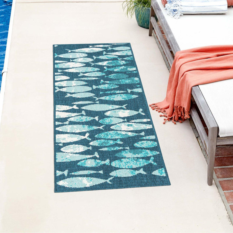 Tapis d'extérieur intérieur / extérieur Coastal, Tapis de couloir 2 pi 7 po x 12 pi