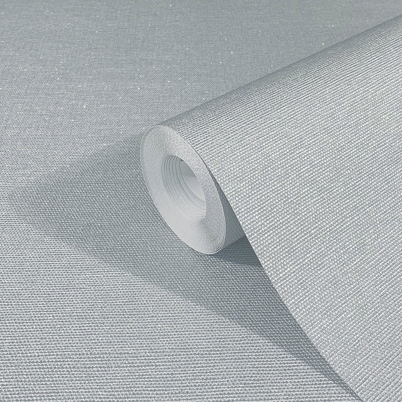 Textures Collection Metallic Texture Finish Wallpaper Roll, Silver