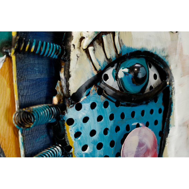 Handmade Traditional Characters Wall Decor on Metal