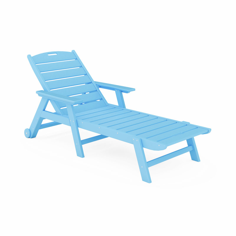 Chaise longue à dossier réglable Clairan, Bleu d'été