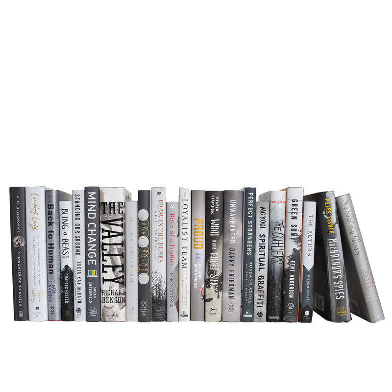 Decorative Books - Stone Dust Jacket Books - Grey Books By The Foot