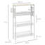 3-Tier Rolling Kitchen Cart with 3 Steel Wire Baskets, Side Hanging Basket & Hooks, White