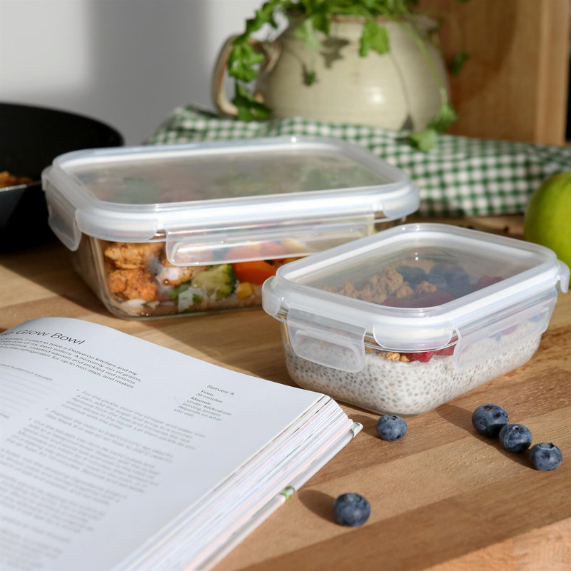 Harbour Housewares 10pc Glass Food Storage Containers Set with Lids - 2 Sizes
