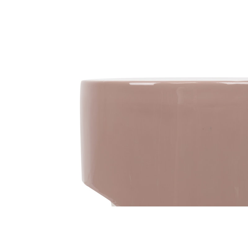 Brass Accent Stool, Pink
